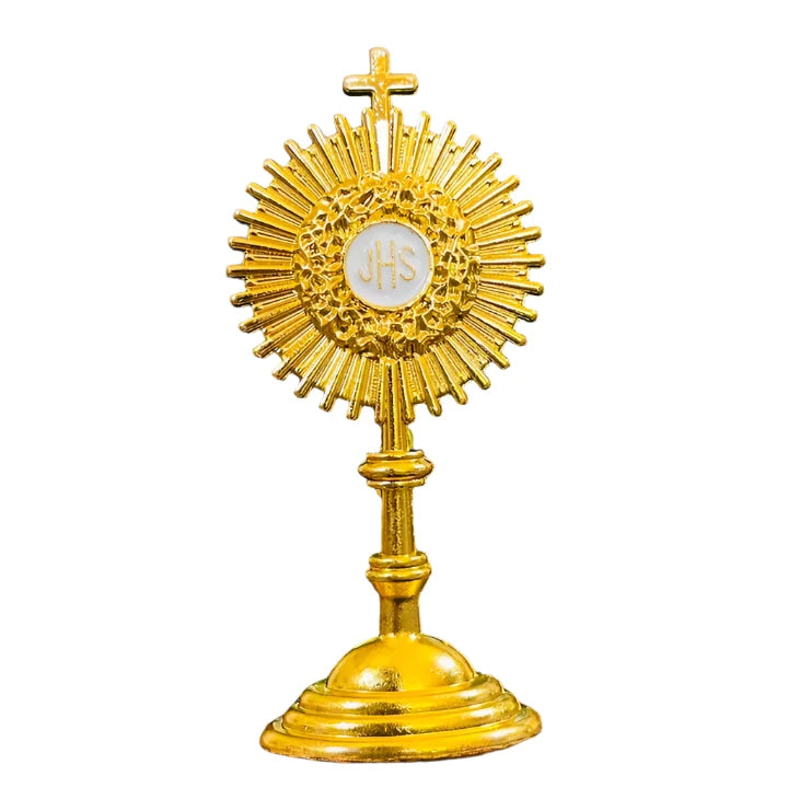 GOLDEN MONSTRANCE DASHBOARD STATUETTE 2.5" TALL