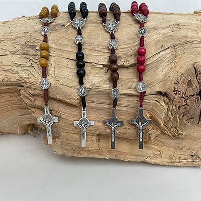 ST. BENEDICT WOODEN ROSARY