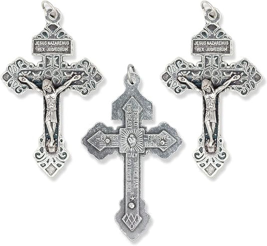 OXIDIZED ITALIAN: ORIGINAL PARDON INDULGENCE CRUCIFIX 2 1/8"