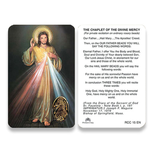 THE CHAPLET OF THE DIVINE MERCY -MEDAL CARD