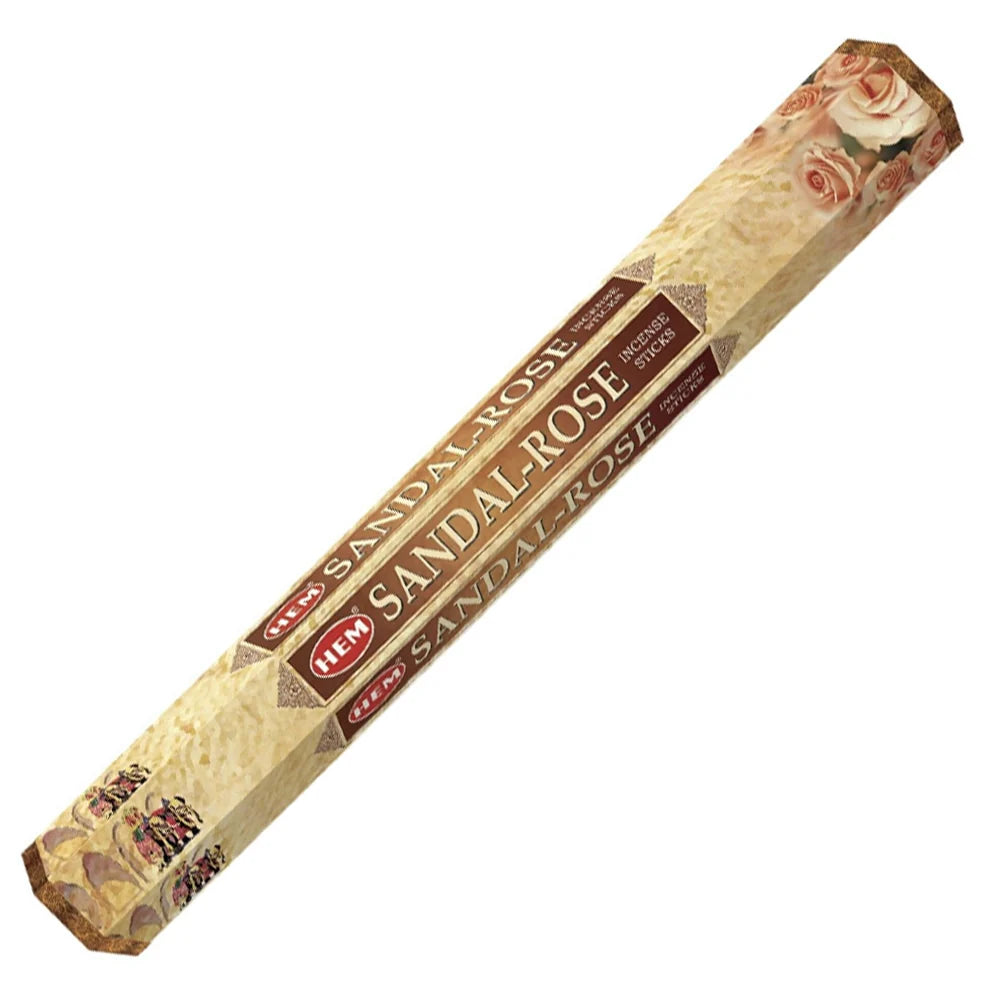 SANDAL-ROSE INCENSE STICKS -20-PACK HEX BOX
