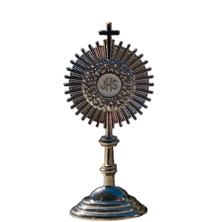 SILVER MONSTRANCE DASHBOARD STATUETTE 2.5" TALL