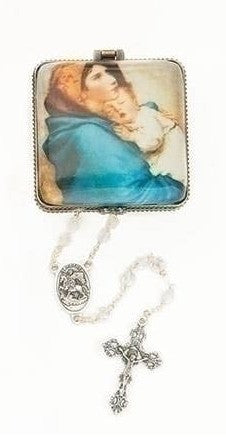 1.5"H MADONNA IMAGE ROSARY BOX