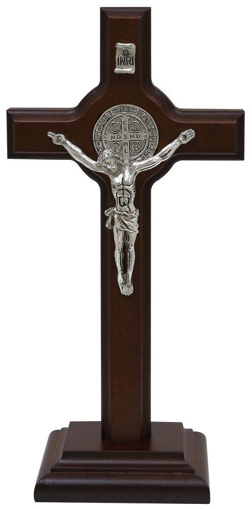 ST. BENEDICT CROSS WITH BASE + CRUZ SAN BENITO CON BASE