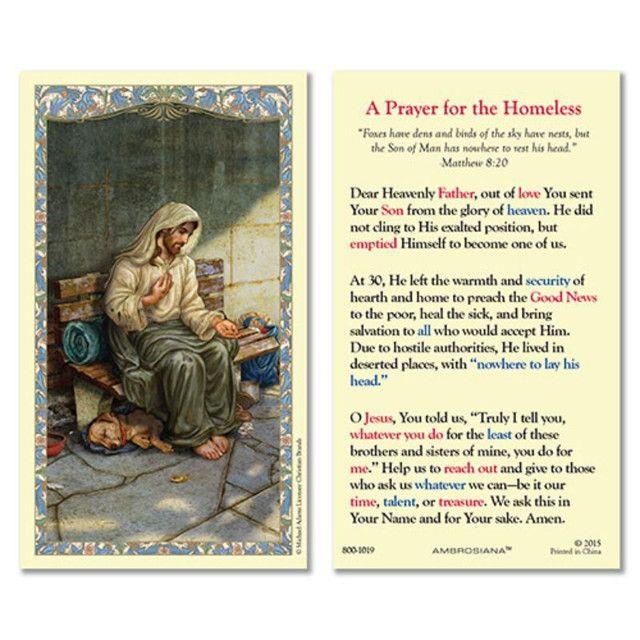 A PRAYER FOR THE HOMELESS