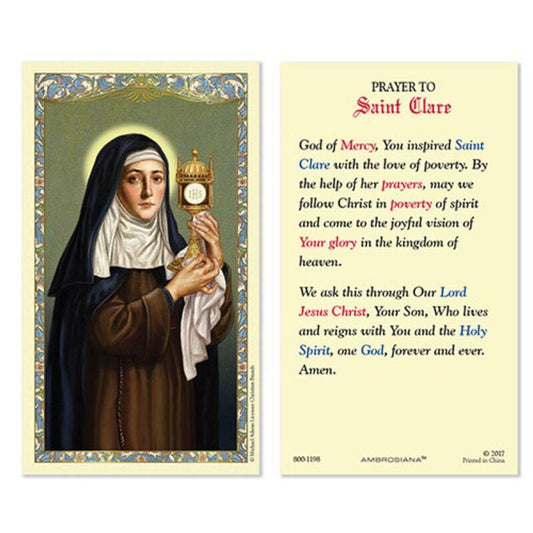 PRAYER TO SAINT CLARE