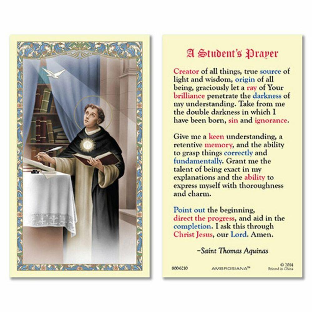 ST. THOMAS AQUINAS: A STUDENT'S PRAYER