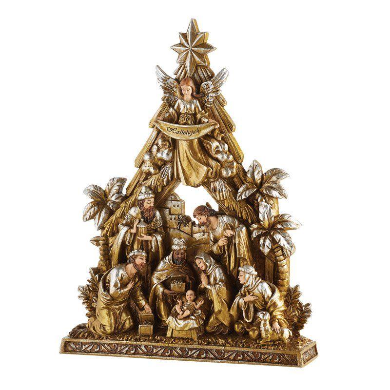 METALLIC NATIVITY FIGURINE