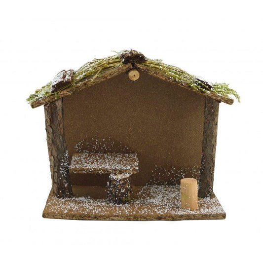 NATIVITY SET WOODEN HOUSE