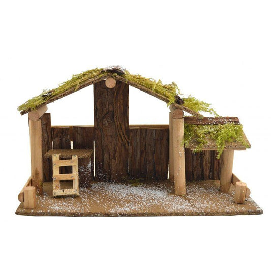 NATIVITY SET WOODEN HOUSE