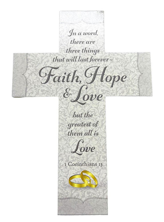 FAITH, HOPE & LOVE 12" CROSS