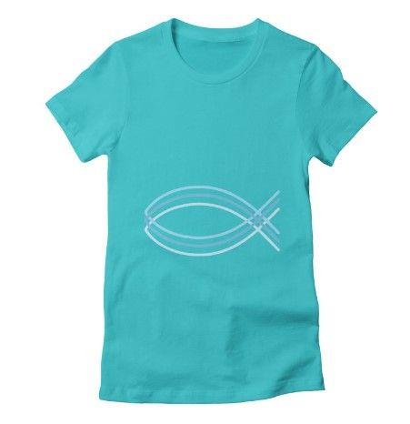 ICHTHUS (PESCADO) CAMISETA -AQUA GRANDE