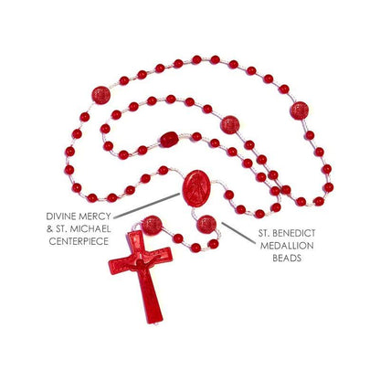 PLASTIC ROSARY: RED