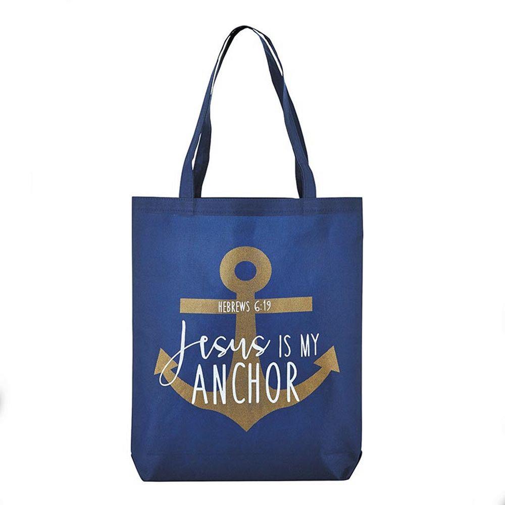 JESUS IS MY ANCHOR TOTE BAG