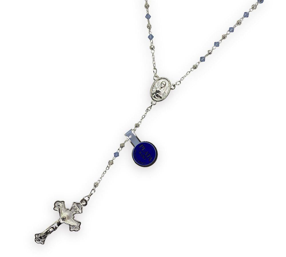 AB CRYSTAL ROSARY W/ CLASP - BABY BLUE