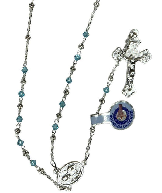 AB CRYSTAL ROSARY W/ CLASP SKY BLUE