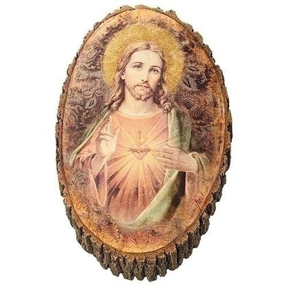 PLACA DE MADERA DEL SAGRADO CORAZÓN DE JESÚS