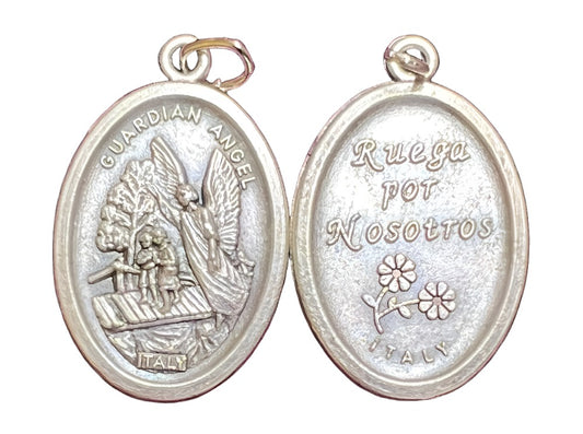 OXIDIZED ITALIAN MEDAL: GUARDIAN ANGEL