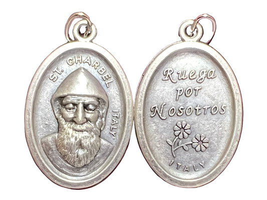 OXIDIZED ITALIAN MEDAL: ST. CHARBEL MAKHLOUF