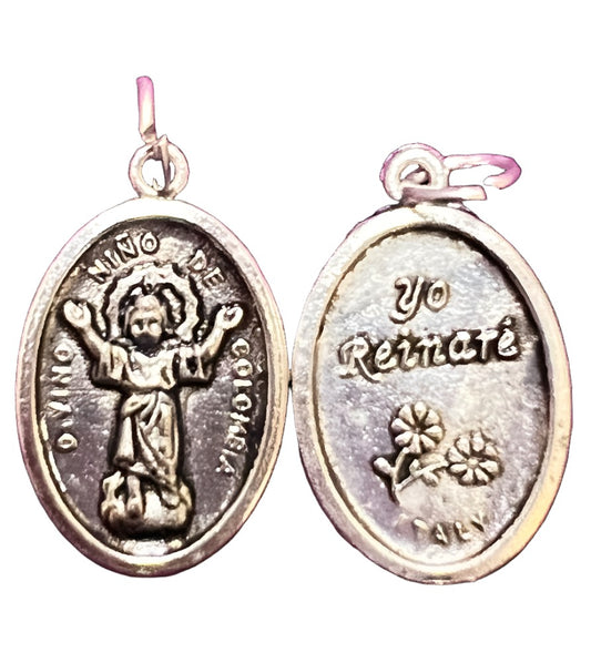 OXIDIZED ITALIAN MEDAL: HOLY CHILD (DIVINO NIÑO -SPANISH ONLY)