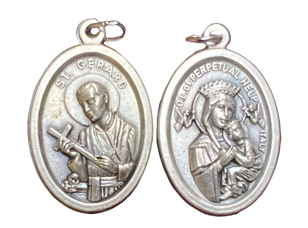 OXIDIZED ITALIAN MEDAL: OUR LADY OF PERPETUAL HELP / ST. GERARD