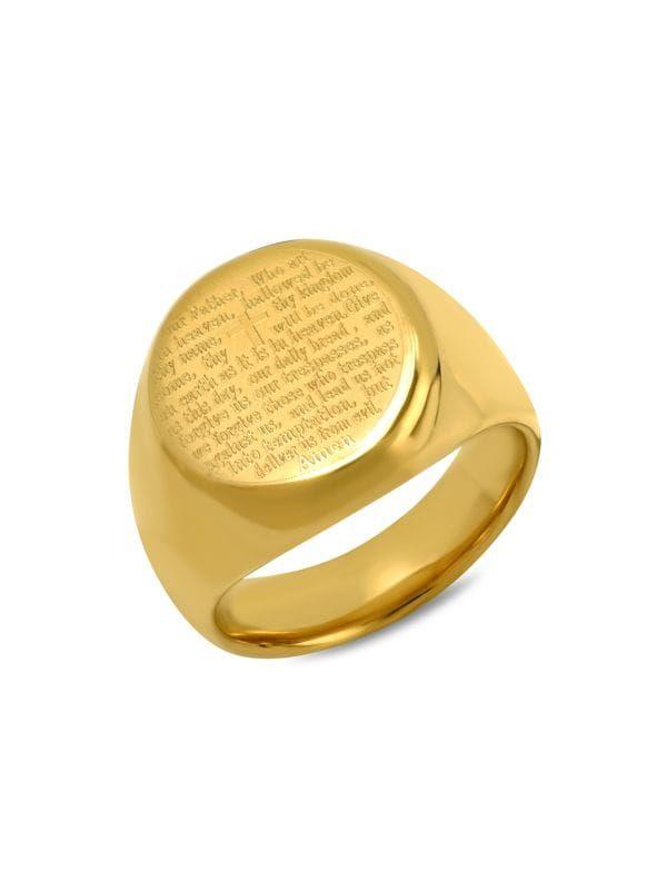 ANILLO PADRE NUESTRO BAÑO EN ORO 18K