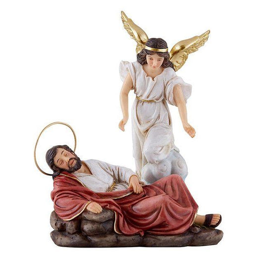 SLEEPING ST. JOSEPH W/ ANGEL STATUE SET