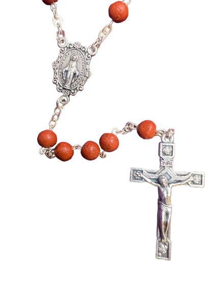 ROSE PETAL ROSARY 6MM ITALIAN