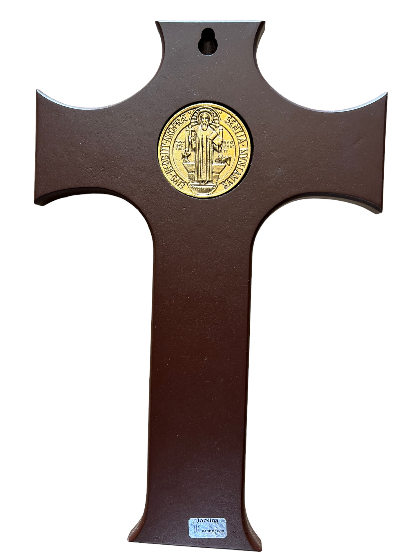 CRUZ SAN BENITO DORADA / ST. BENEDICT GOLDEN WOODEN CROSS
