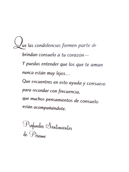 CON PROFUNDOS SENTIMIENTOS DE PÉSAME