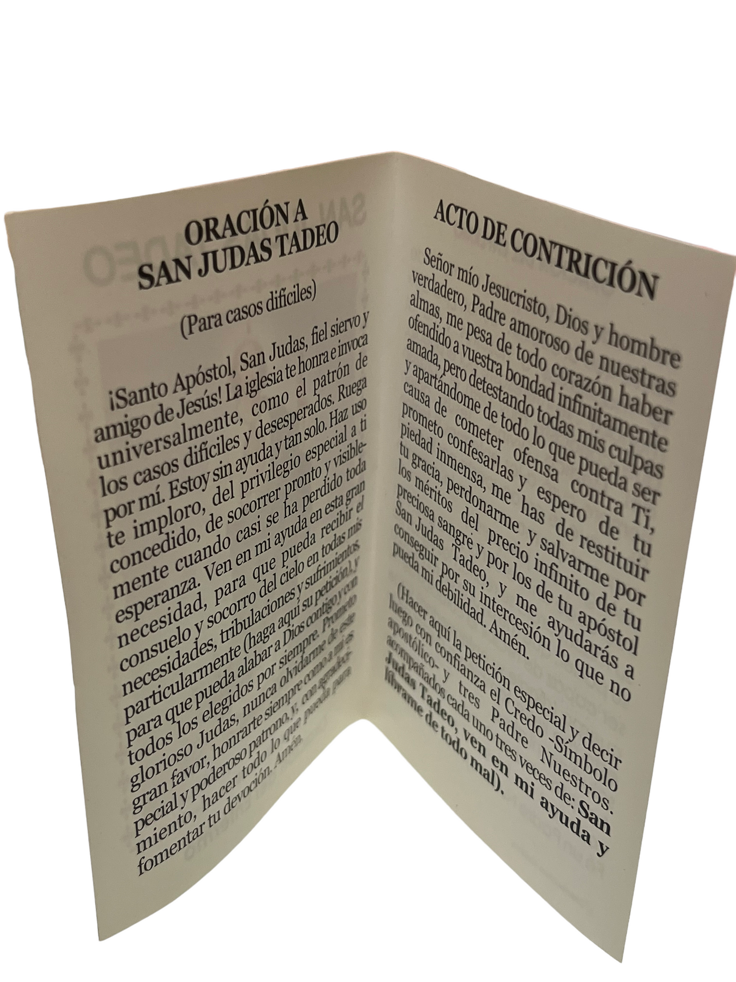 ESTAMPA DOBLE C/ ORACION: SAN JUDAS TADEO ABOGADO