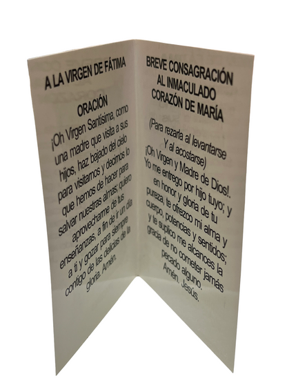 ESTAMPA DOBLE C/ ORACION: VIRGEN DE FATIMA