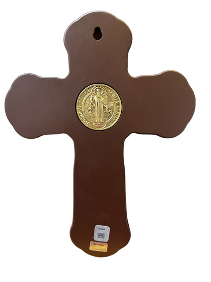 CRUZ SAN BENITO DORADA EN MADERA / ST. BENEDICT GOLDEN CROSS ON WOOD