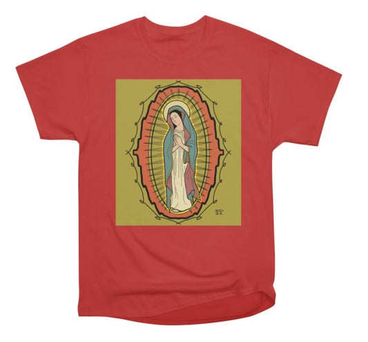 CAMISETA PARA HOMBRE -VIRGEN DE GUADALUPE (GRANDE) ROJA