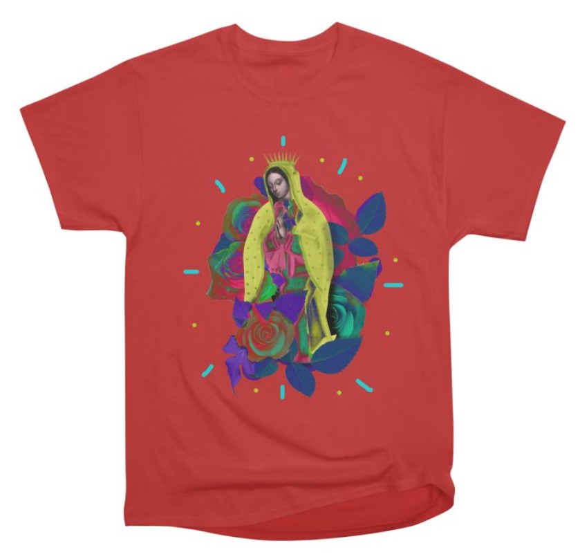 CAMISETA VIRGEN DE GUADALUPE MUJER - ROJO (MEDIO)