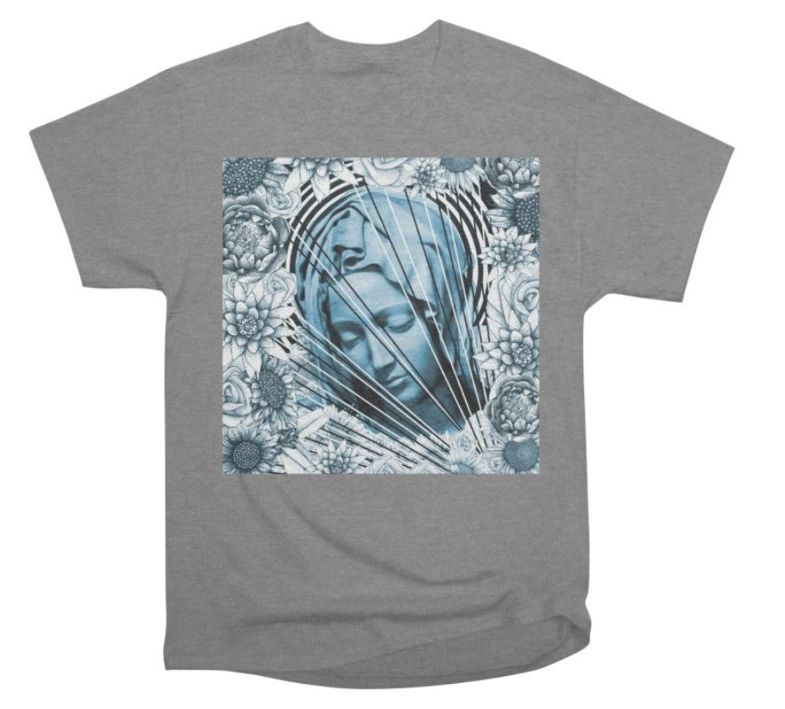 PLAYERA GRIS DE LA VIRGEN MARIA JUVENIL (MEDIANO) 