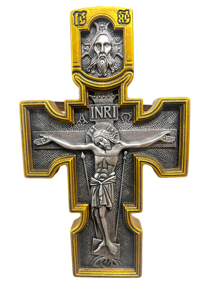 RESIN CROSS SILVER/GOLD