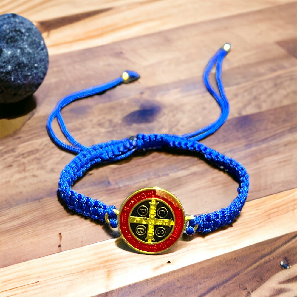 BRACELET: ST. BENEDICT -ROYAL BLUE THREADED