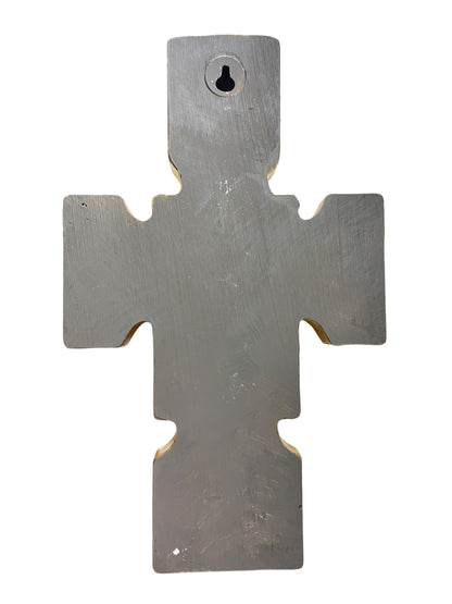 RESIN CROSS SILVER/GOLD