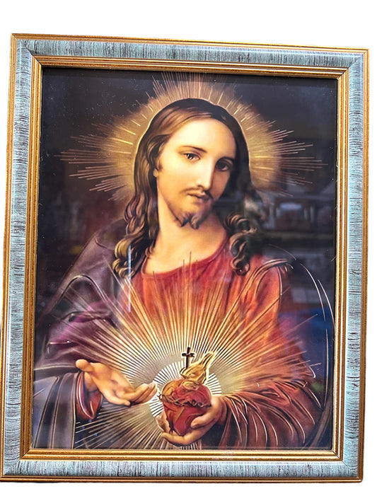 8"X10" SACRED HEART OF JESUS FRAME / CUADRO DEL SAGRADO CORAZÓN DE JESÚS