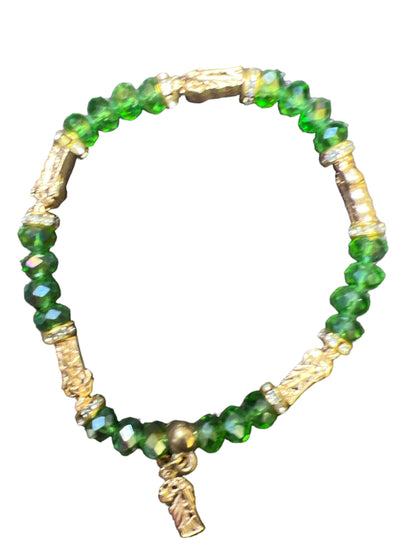BRACELET: ST. JUDE THADD COLORED CRYSTAL WITH GOLD ACCENTS