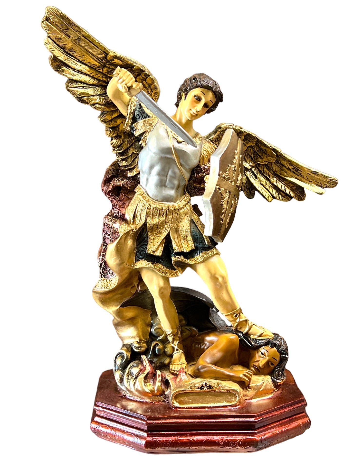 SAN MIGUEL ARCANGEL ST MICHAEL W/DEVIL 16"