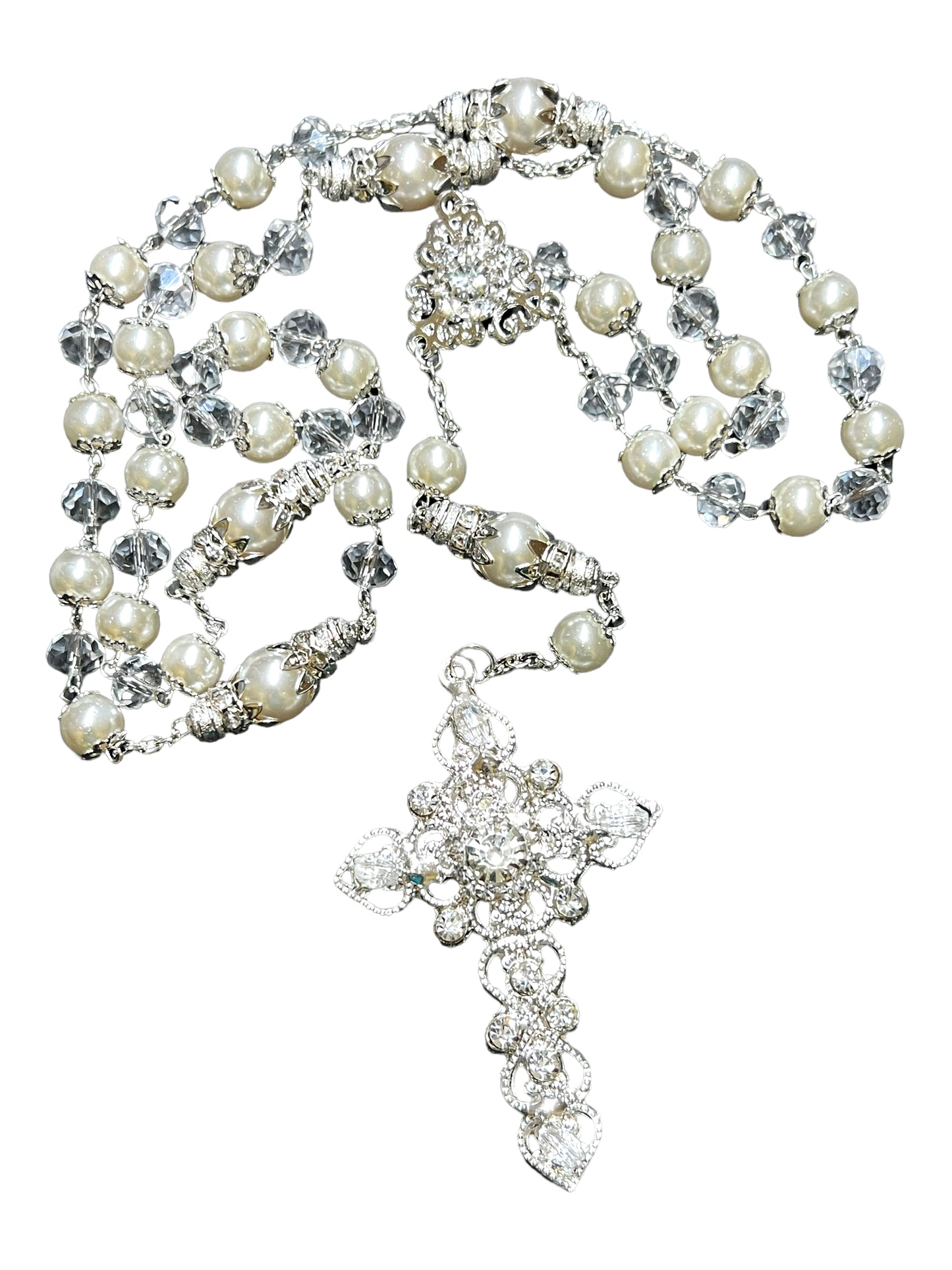 SILVER WEDDING ROSARY