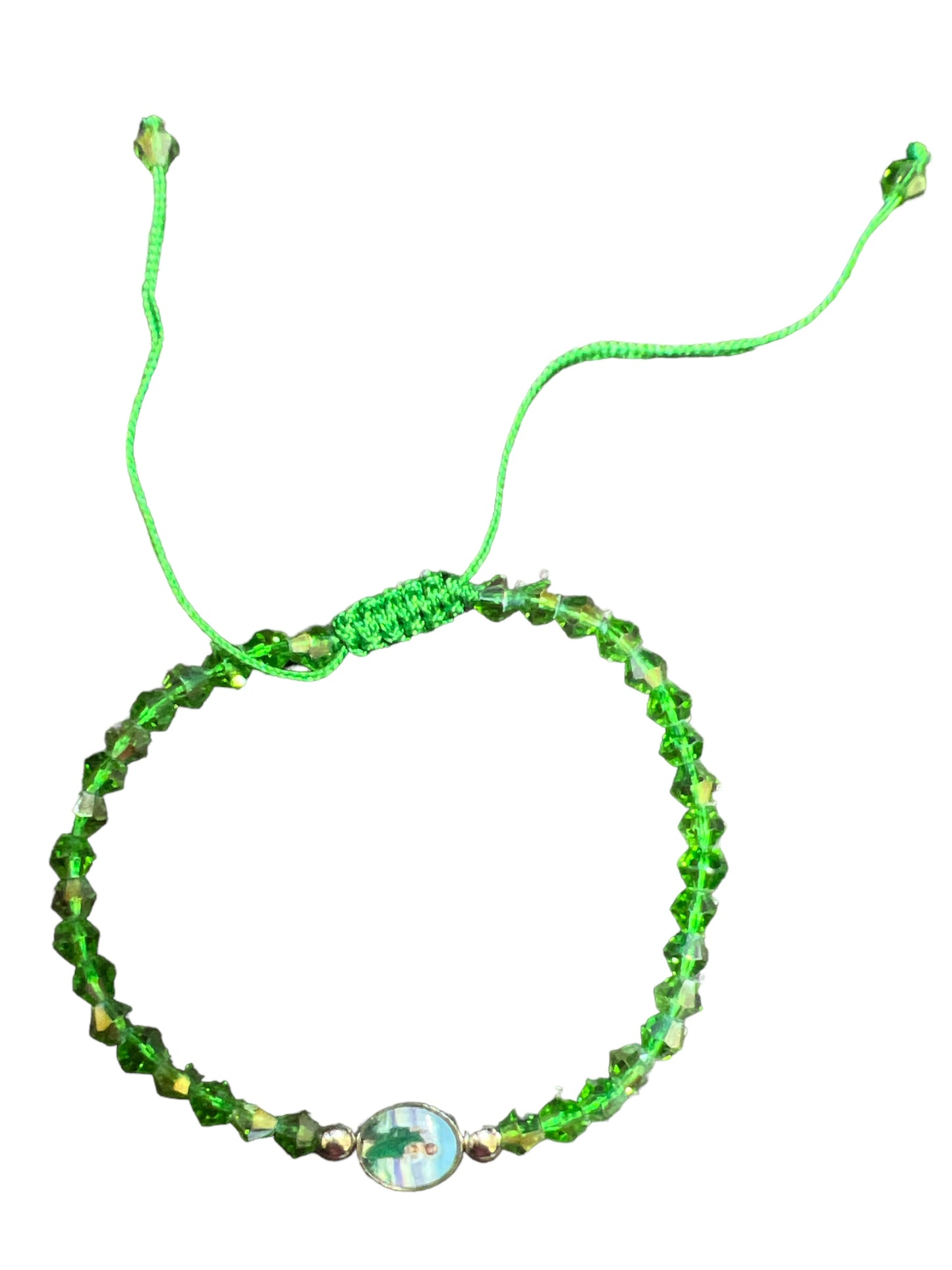 BRACELET: ST. JUDE THADDEUS -GREEN CRYSTAL