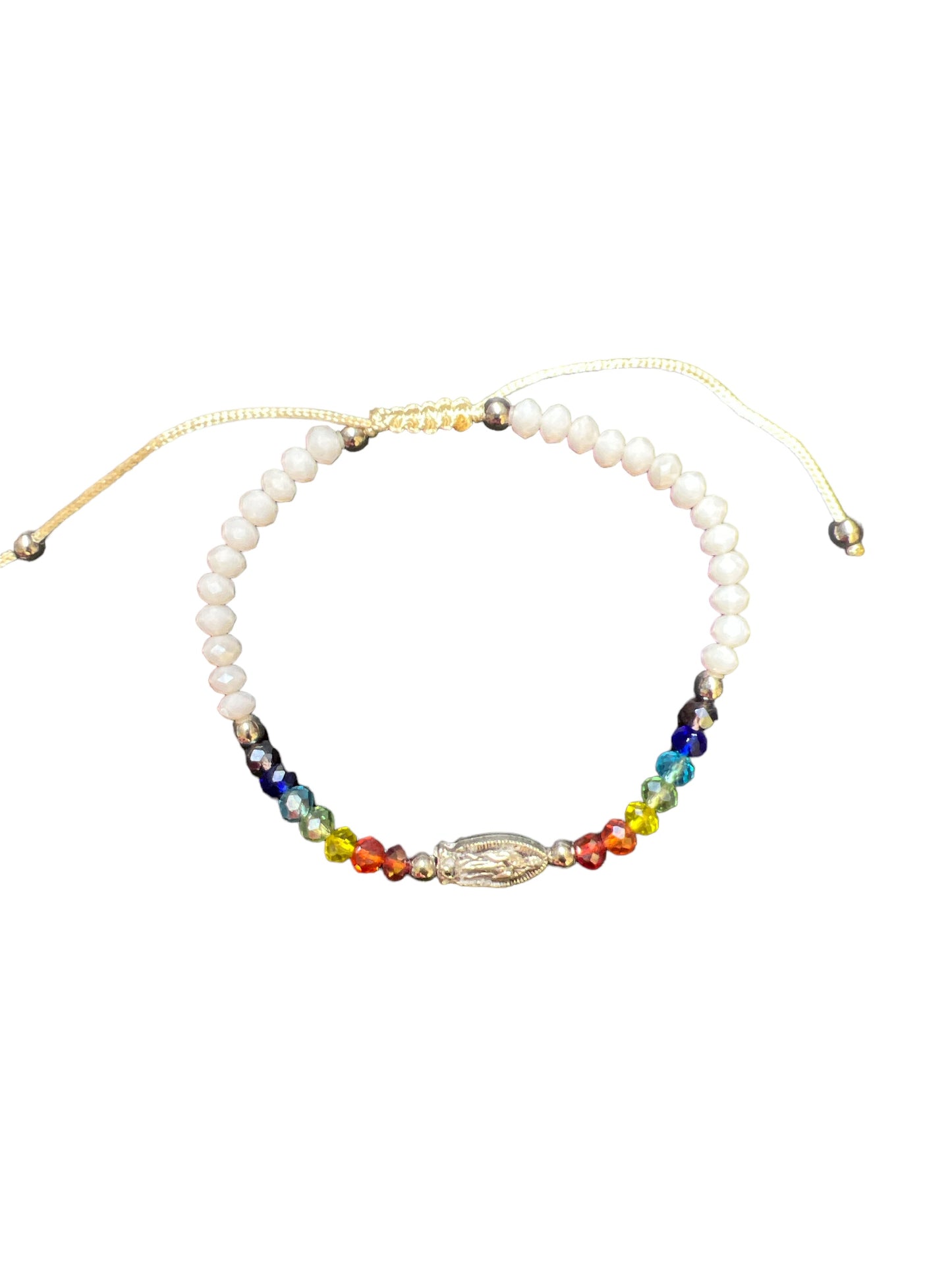 BRACELET: OUR LADY OF GUADALUPE -WHITE & MULTICOLOR