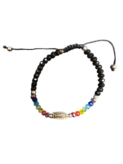 BRACELET: OUR LADY OF GUADALUPE -MULTICOLOR CRYSTALS